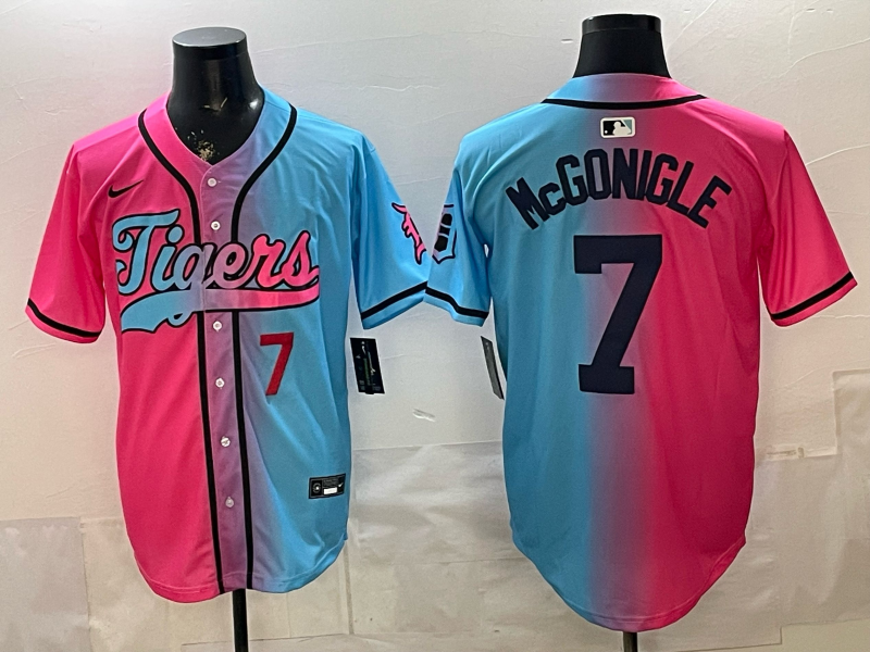 Men Detroit Tigers #7 McGonigle blue pink Nike 2026 MLB Jersey 0401006->->MLB Jersey